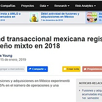 Actividad transaccional mexicana registra desempeo mixto en 2018